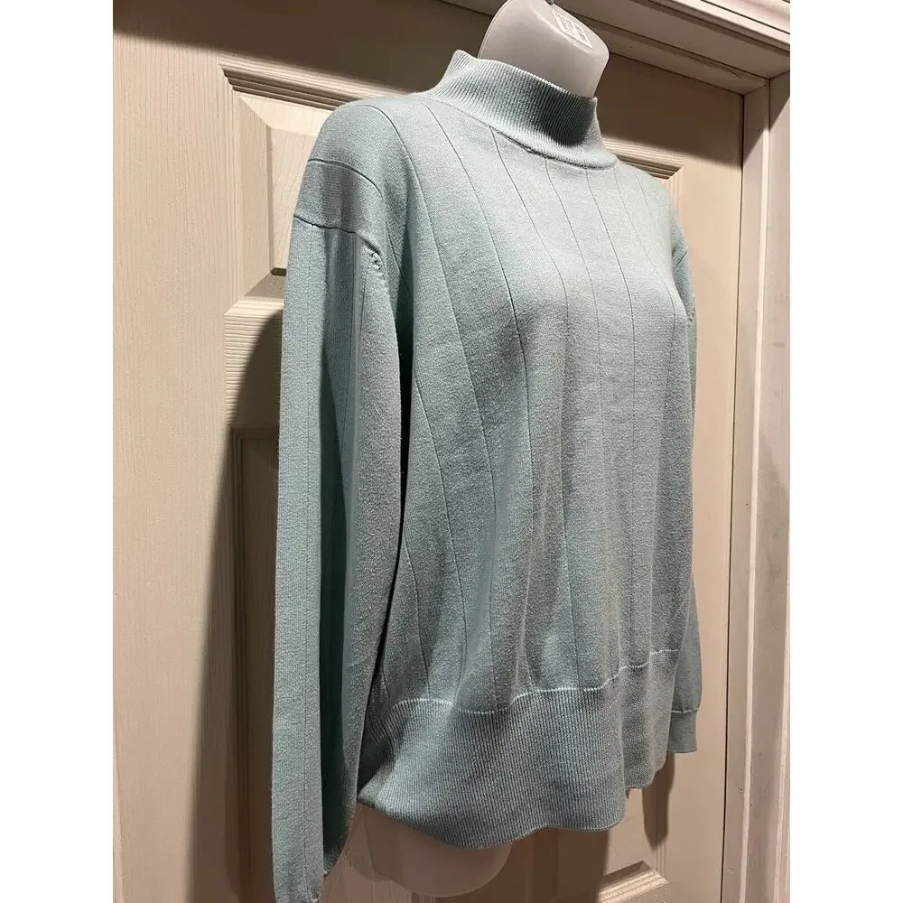 Dress Barn Womens XL Top Mock High Neck Long Sleeve Pullover Sweater